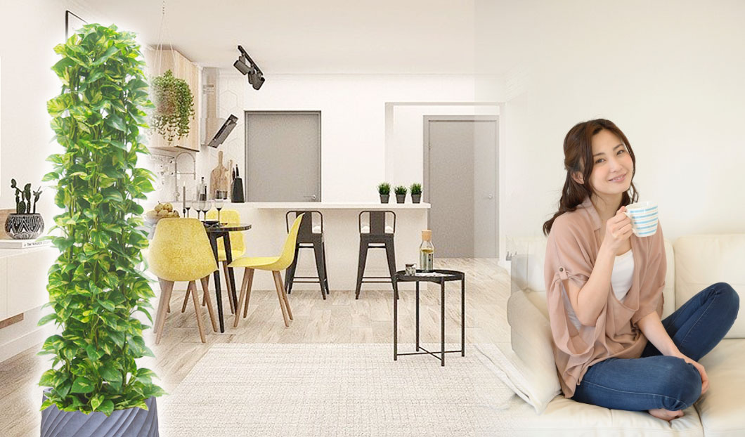 ギフトやインテリアに人気の観葉植物ポトスタワー